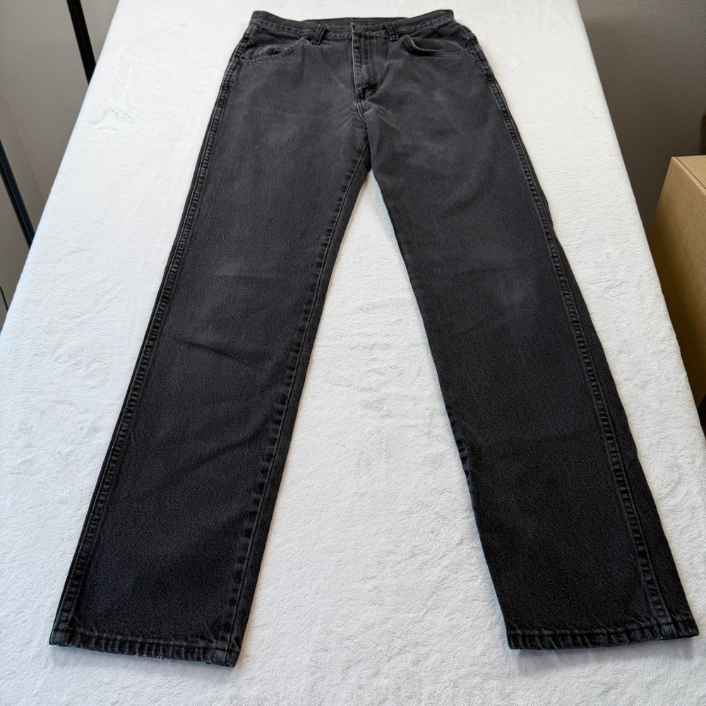 Rustler Straight Leg Jeans Mens 32x34 Black Good Faded 100% Cotton 87623CB